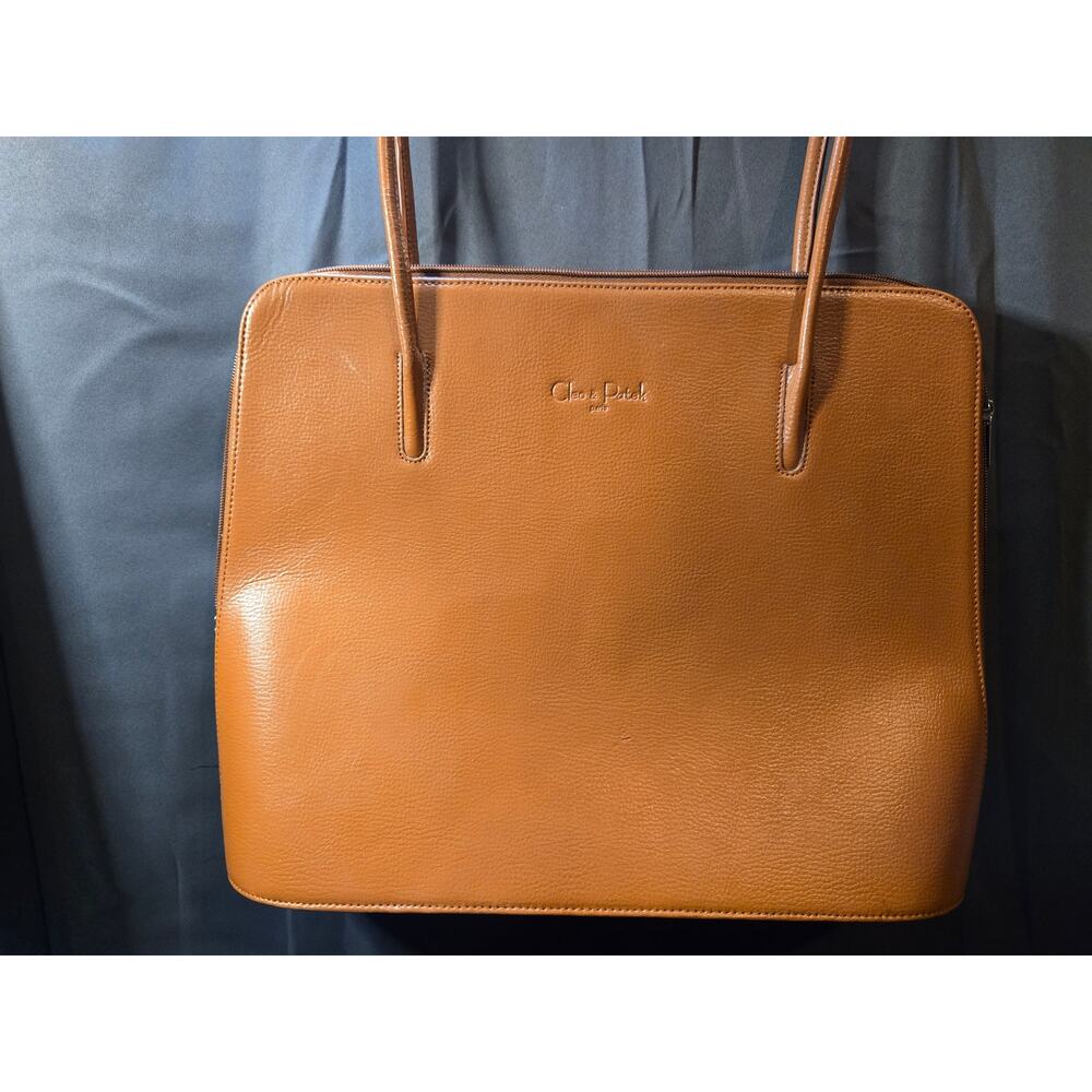 CLEO & PATEK PARIS Leather SLIM Shoulder Bag Light Yellow/Tan ,